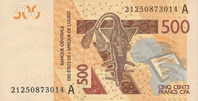 PN119A Ivory Coast W.A.S. A 500 Francs Year 2021